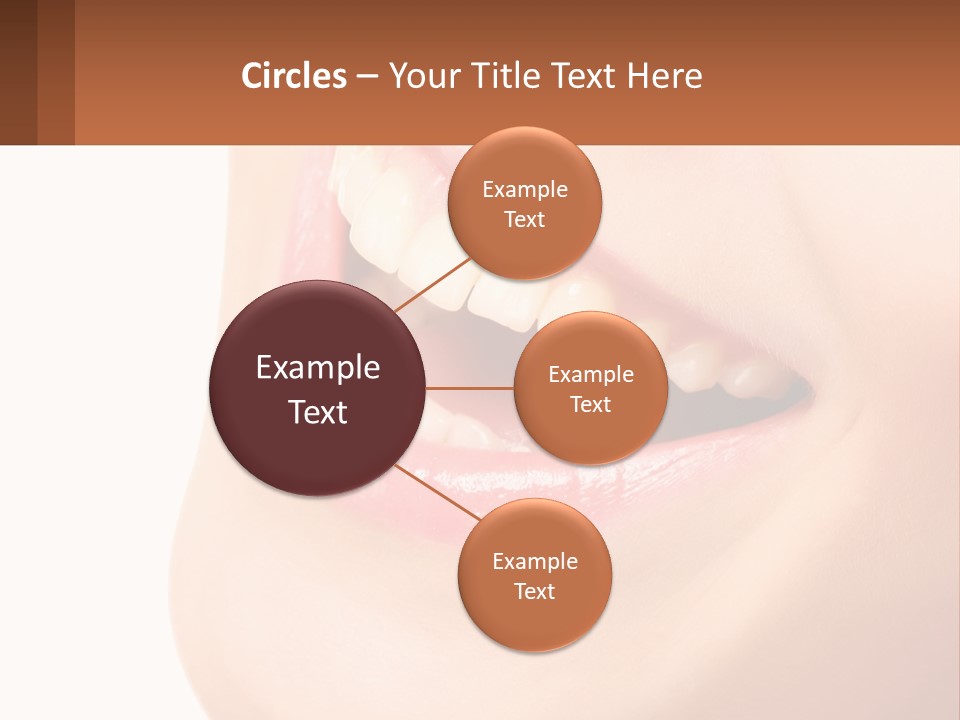 A Close Up Of A Woman's Teeth With A White Background PowerPoint Template