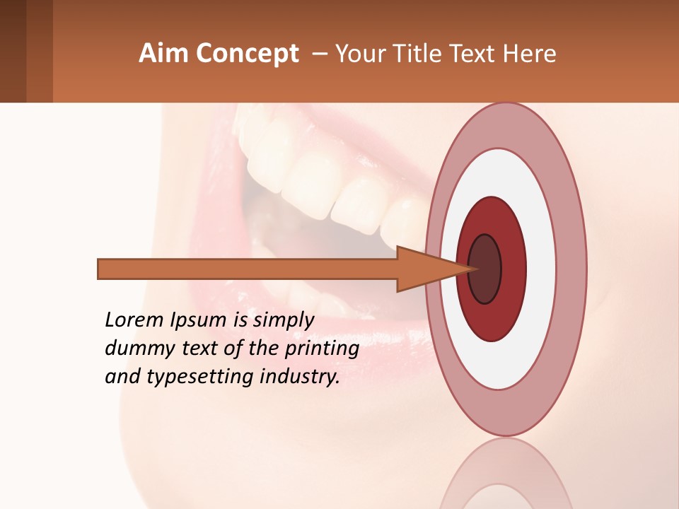 A Close Up Of A Woman's Teeth With A White Background PowerPoint Template