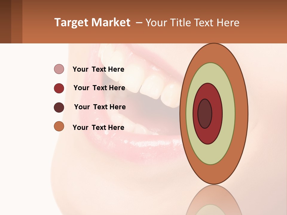 A Close Up Of A Woman's Teeth With A White Background PowerPoint Template