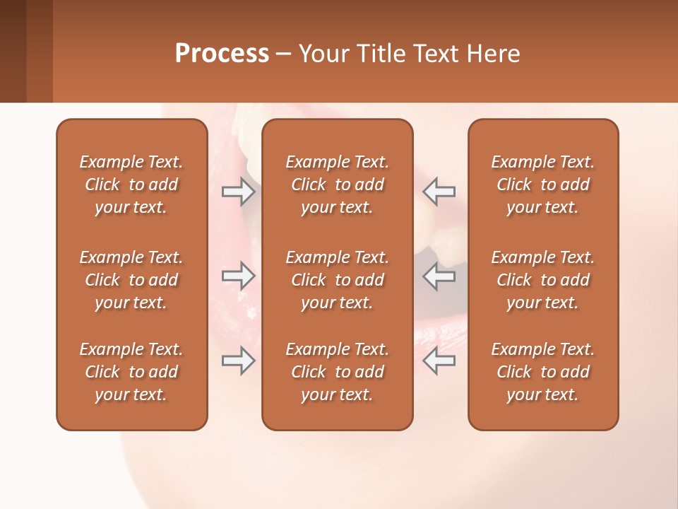 A Close Up Of A Woman's Teeth With A White Background PowerPoint Template