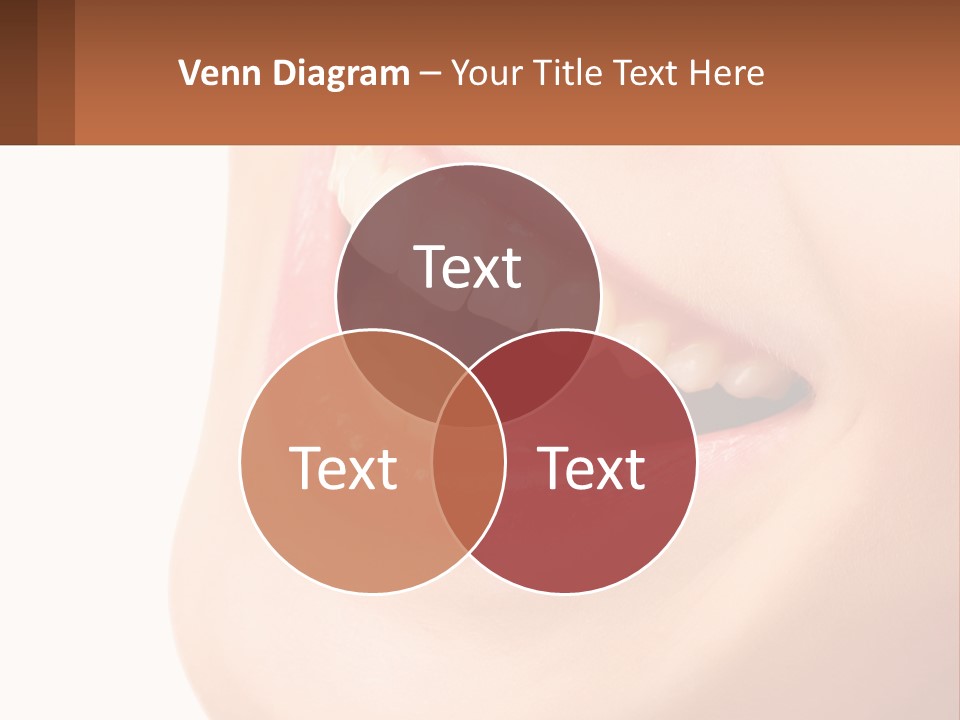 A Close Up Of A Woman's Teeth With A White Background PowerPoint Template