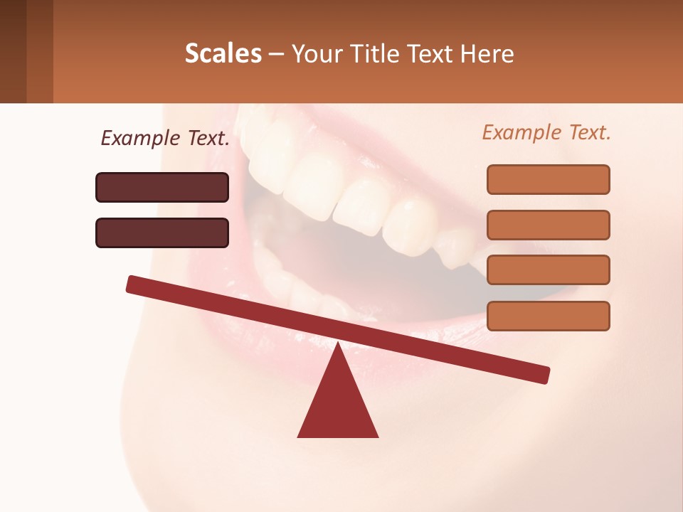 A Close Up Of A Woman's Teeth With A White Background PowerPoint Template