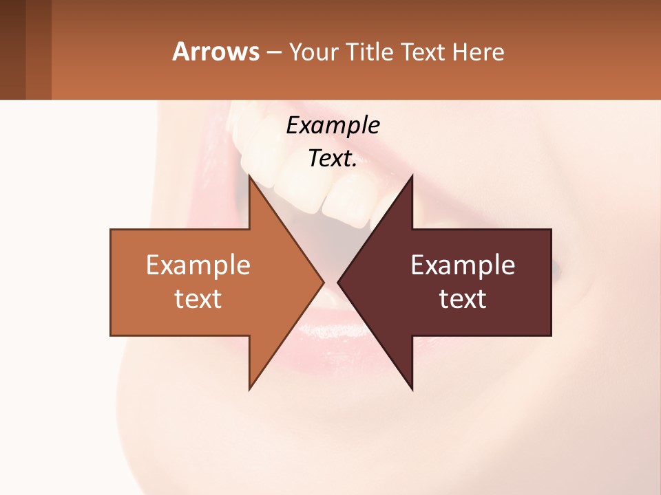 A Close Up Of A Woman's Teeth With A White Background PowerPoint Template