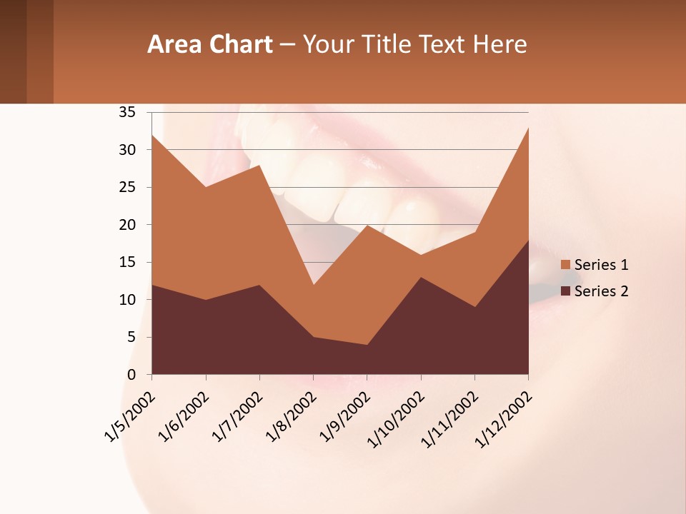 A Close Up Of A Woman's Teeth With A White Background PowerPoint Template