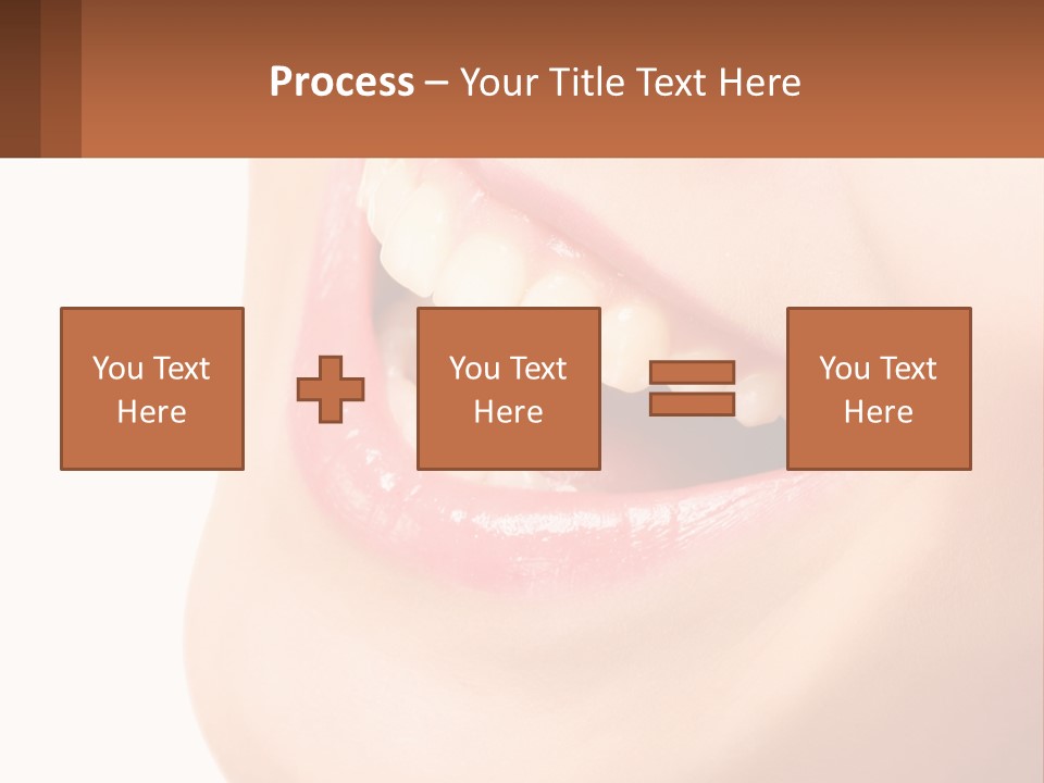 A Close Up Of A Woman's Teeth With A White Background PowerPoint Template