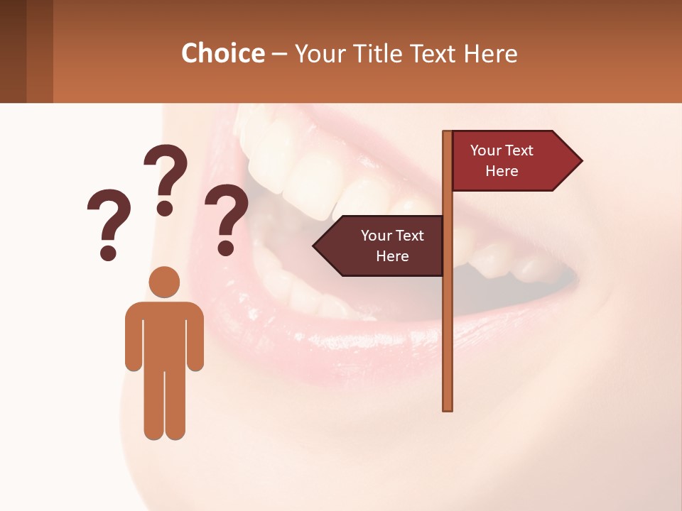A Close Up Of A Woman's Teeth With A White Background PowerPoint Template