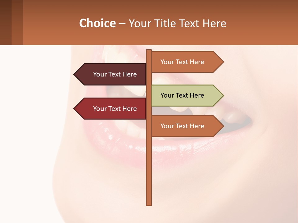 A Close Up Of A Woman's Teeth With A White Background PowerPoint Template