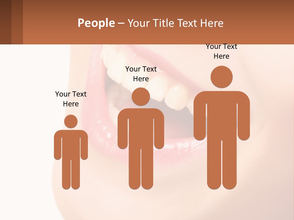 A Close Up Of A Woman's Teeth With A White Background PowerPoint Template