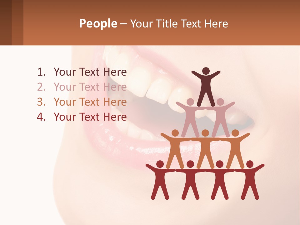 A Close Up Of A Woman's Teeth With A White Background PowerPoint Template