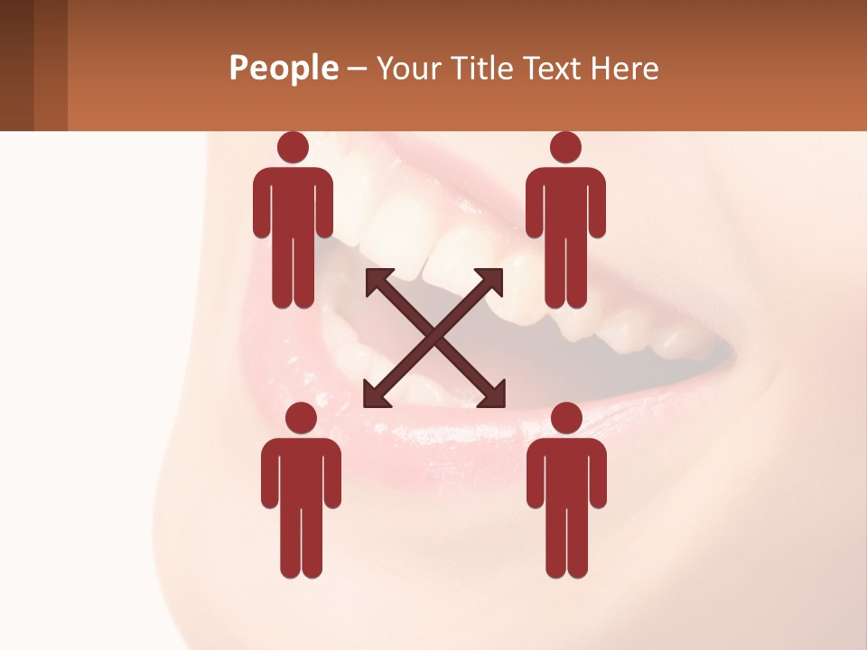 A Close Up Of A Woman's Teeth With A White Background PowerPoint Template