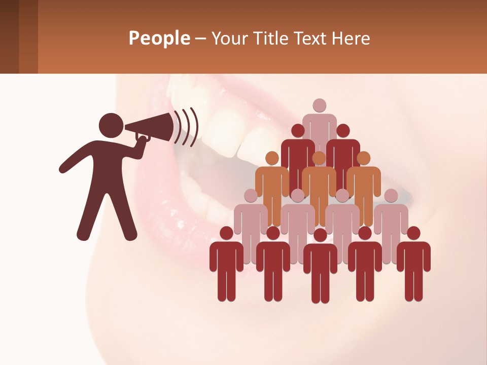 A Close Up Of A Woman's Teeth With A White Background PowerPoint Template