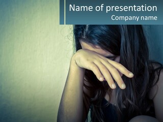 A Woman Covering Her Face With Her Hands PowerPoint Template
