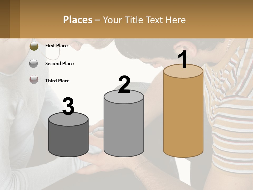 A Man And A Woman Looking At A Cell Phone PowerPoint Template