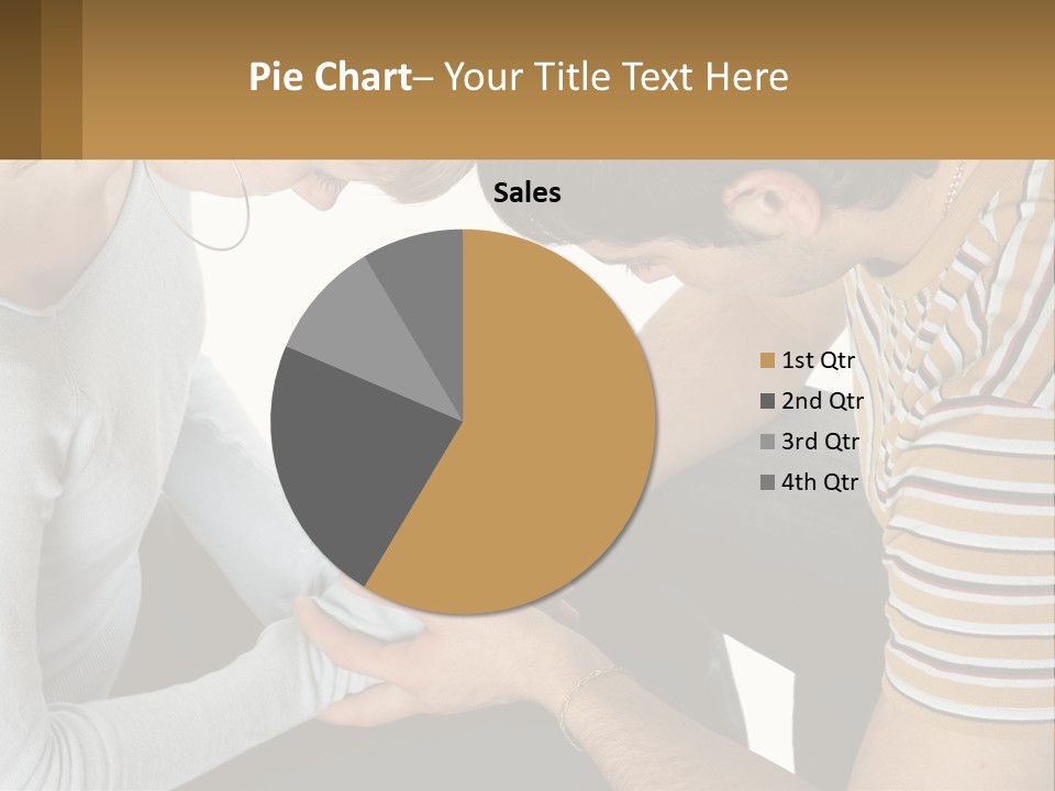 A Man And A Woman Looking At A Cell Phone PowerPoint Template
