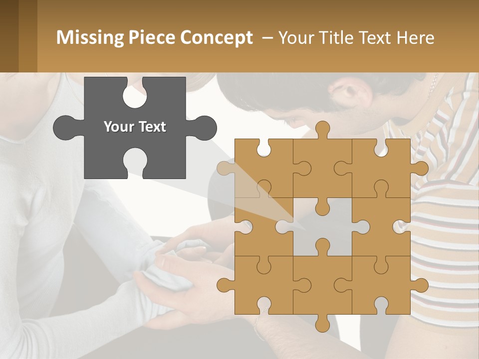 A Man And A Woman Looking At A Cell Phone PowerPoint Template