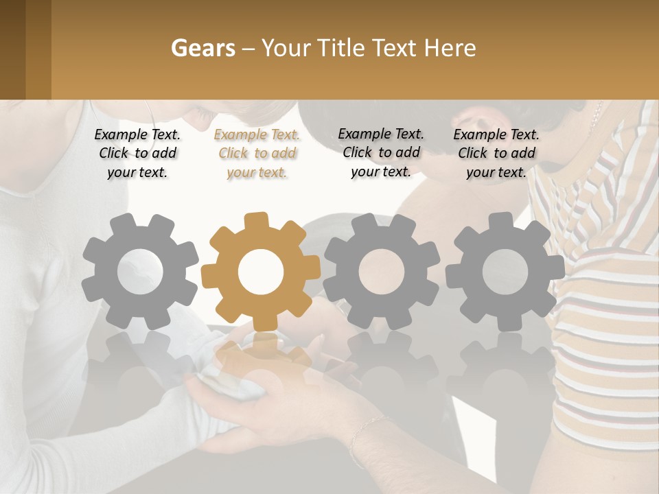 A Man And A Woman Looking At A Cell Phone PowerPoint Template