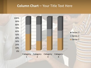 A Man And A Woman Looking At A Cell Phone PowerPoint Template