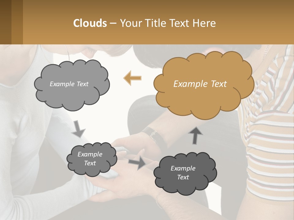 A Man And A Woman Looking At A Cell Phone PowerPoint Template