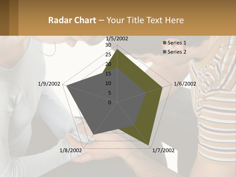 A Man And A Woman Looking At A Cell Phone PowerPoint Template