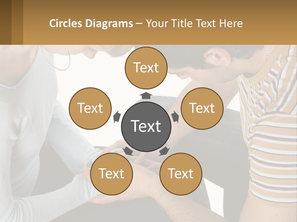 A Man And A Woman Looking At A Cell Phone PowerPoint Template