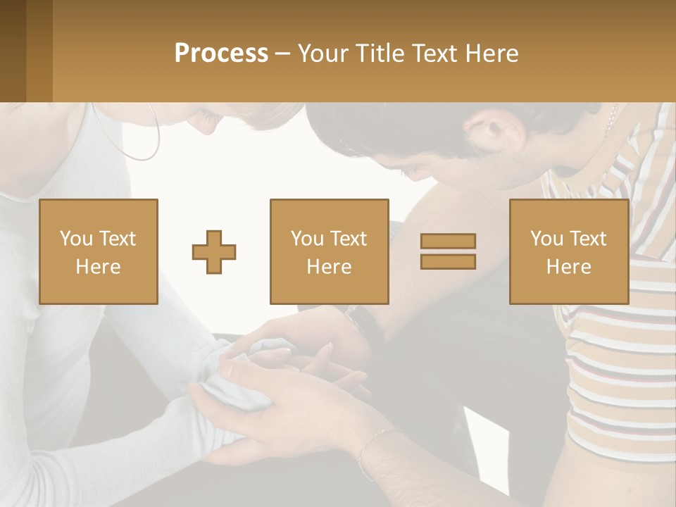 A Man And A Woman Looking At A Cell Phone PowerPoint Template