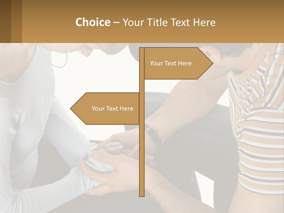 A Man And A Woman Looking At A Cell Phone PowerPoint Template