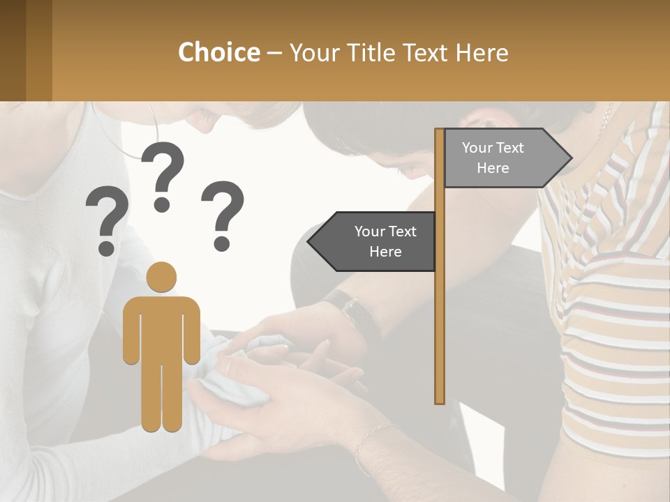 A Man And A Woman Looking At A Cell Phone PowerPoint Template