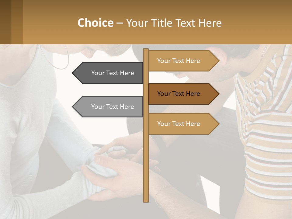 A Man And A Woman Looking At A Cell Phone PowerPoint Template