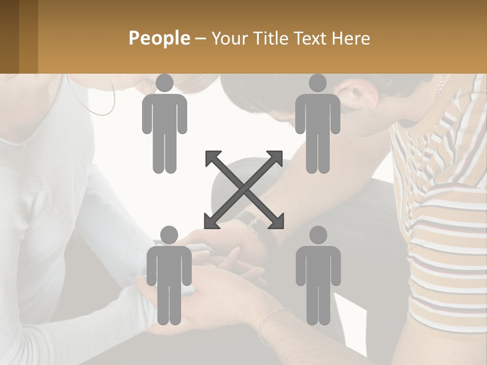 A Man And A Woman Looking At A Cell Phone PowerPoint Template