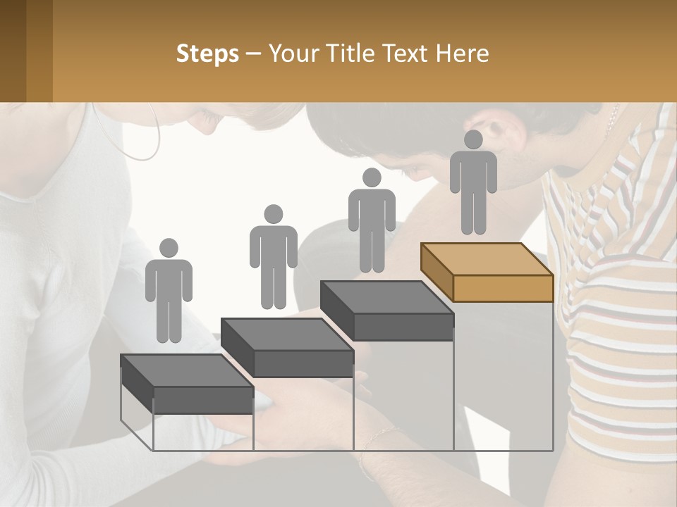 A Man And A Woman Looking At A Cell Phone PowerPoint Template