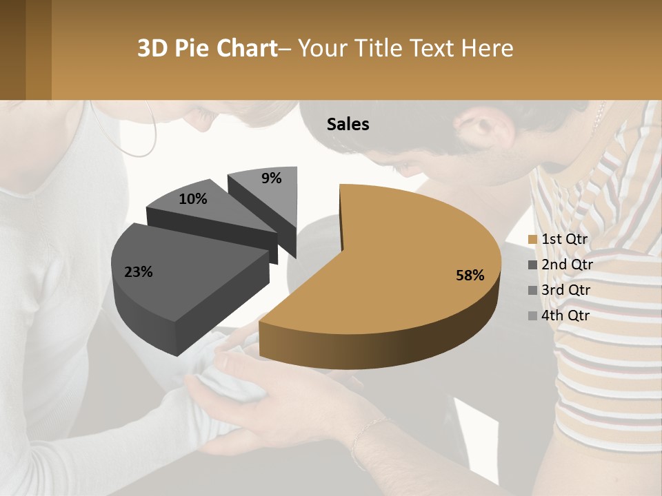 A Man And A Woman Looking At A Cell Phone PowerPoint Template