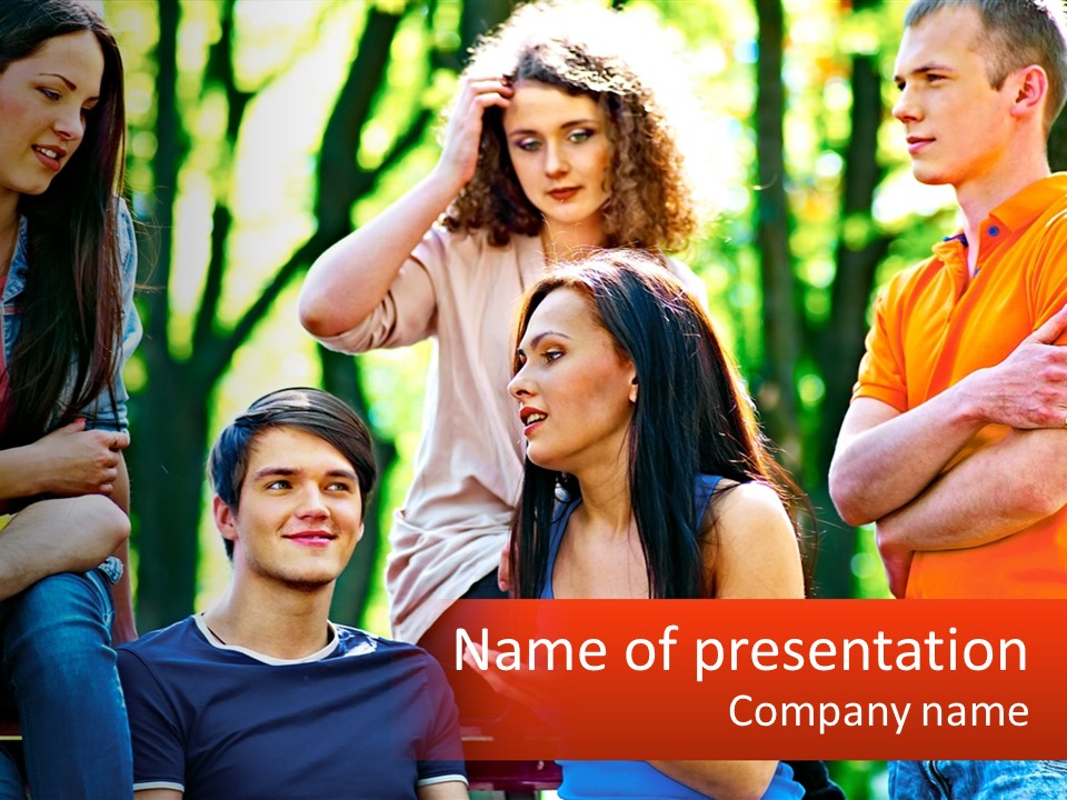 A Group Of People Standing Next To Each Other PowerPoint Template