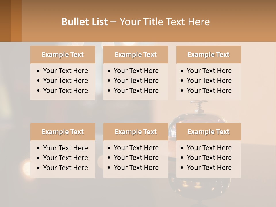 A Table With A Bell On Top Of It PowerPoint Template