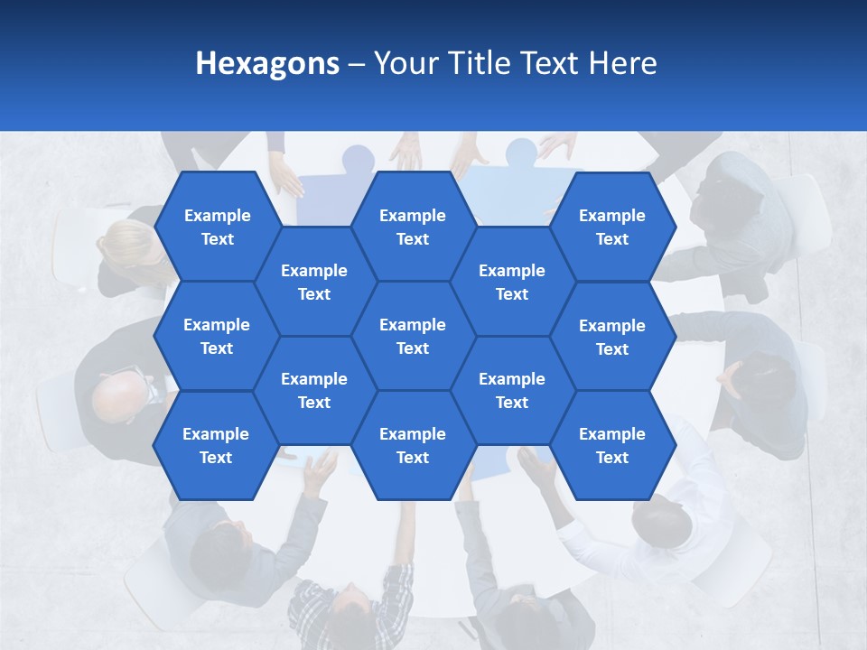 A Group Of People Holding Puzzle Pieces Together PowerPoint Template