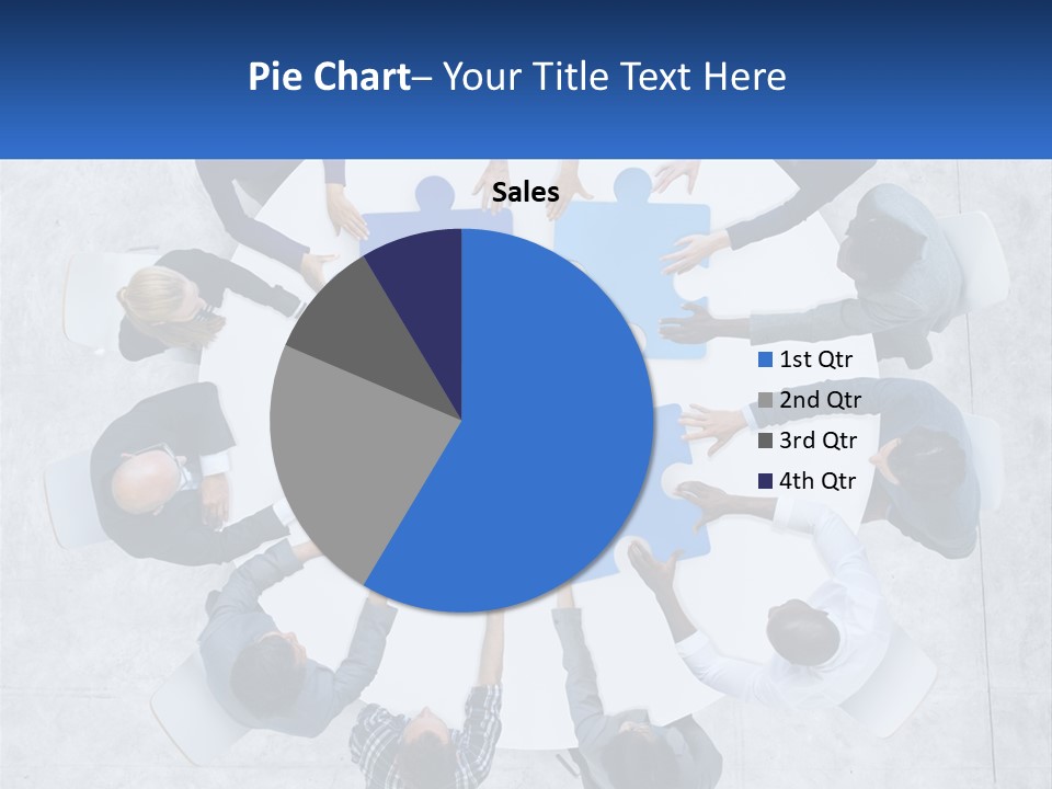 A Group Of People Holding Puzzle Pieces Together PowerPoint Template