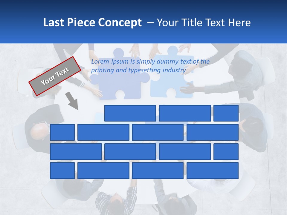 A Group Of People Holding Puzzle Pieces Together PowerPoint Template