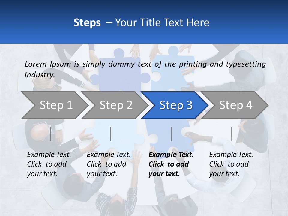 A Group Of People Holding Puzzle Pieces Together PowerPoint Template