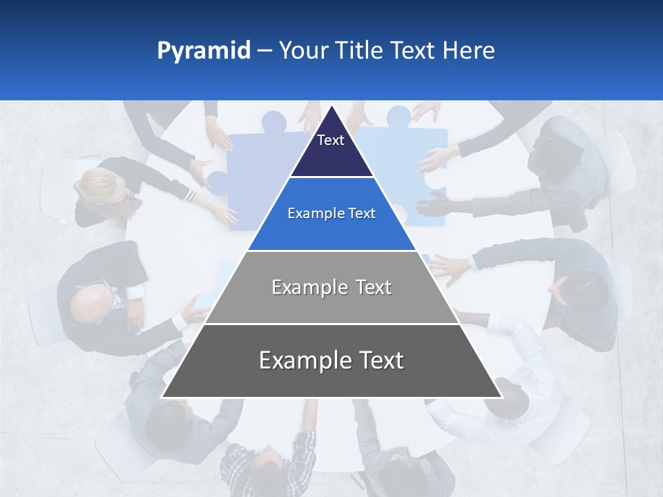 A Group Of People Holding Puzzle Pieces Together PowerPoint Template