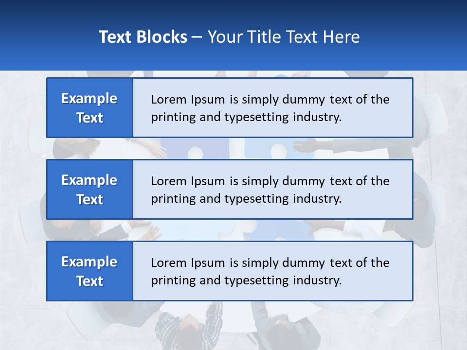A Group Of People Holding Puzzle Pieces Together PowerPoint Template