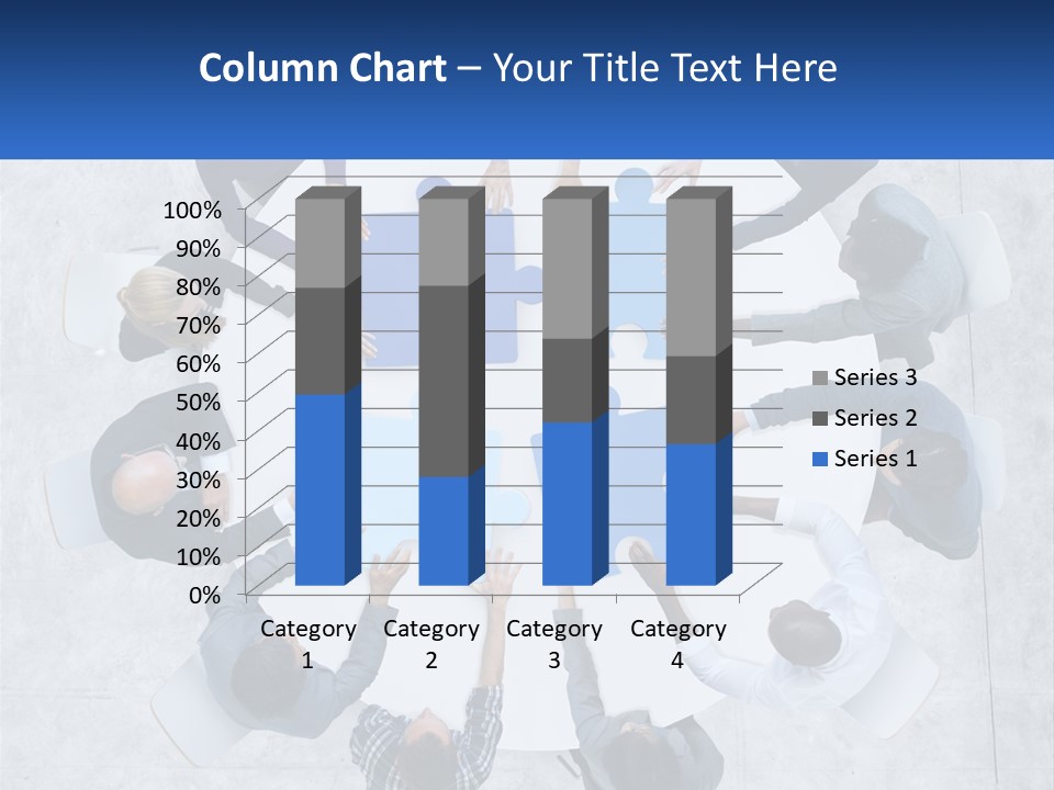 A Group Of People Holding Puzzle Pieces Together PowerPoint Template