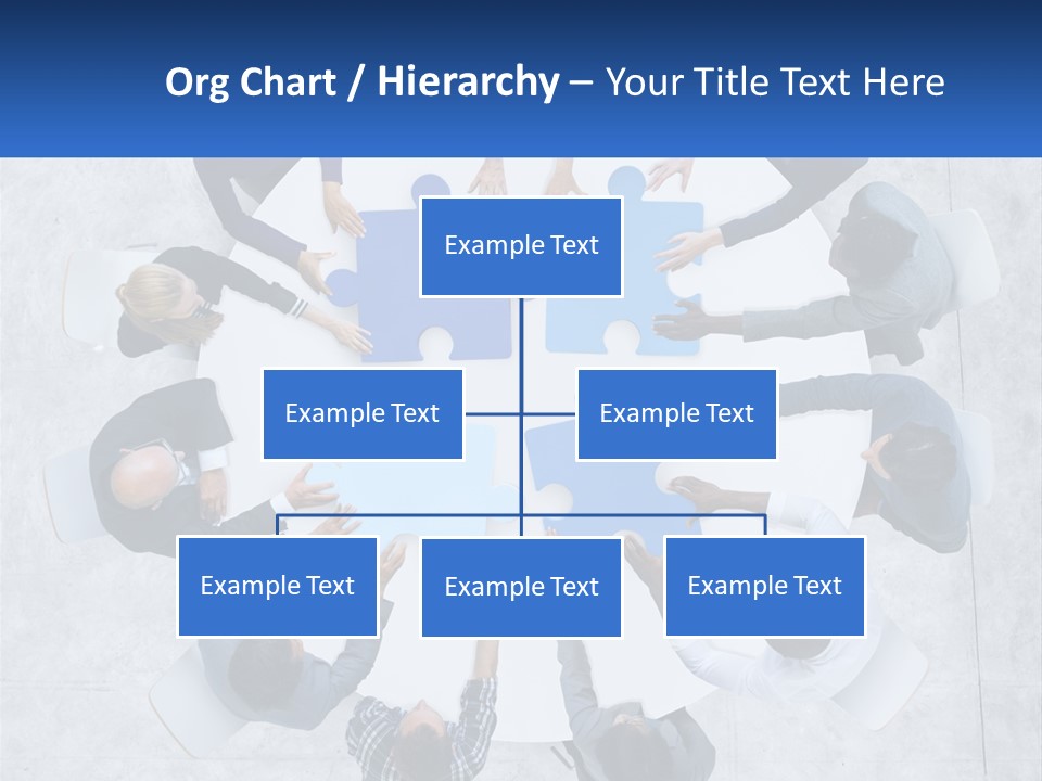 A Group Of People Holding Puzzle Pieces Together PowerPoint Template