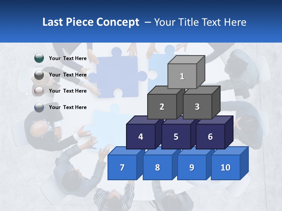 A Group Of People Holding Puzzle Pieces Together PowerPoint Template