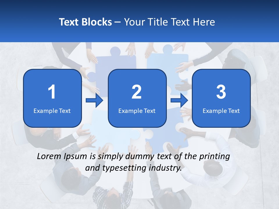 A Group Of People Holding Puzzle Pieces Together PowerPoint Template