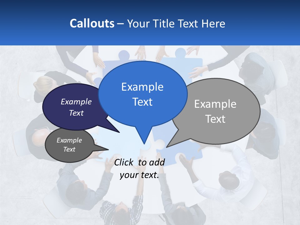 A Group Of People Holding Puzzle Pieces Together PowerPoint Template