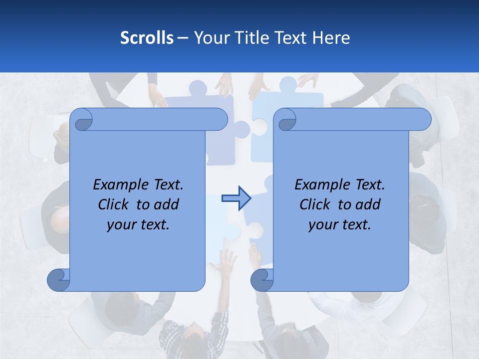 A Group Of People Holding Puzzle Pieces Together PowerPoint Template