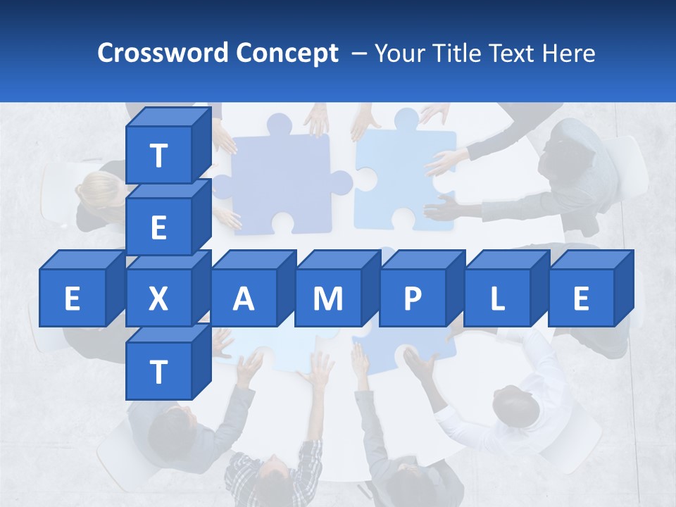 A Group Of People Holding Puzzle Pieces Together PowerPoint Template