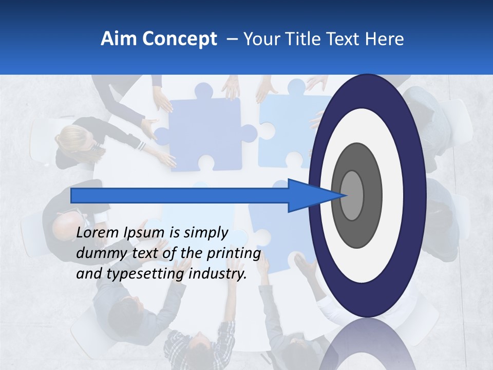 A Group Of People Holding Puzzle Pieces Together PowerPoint Template