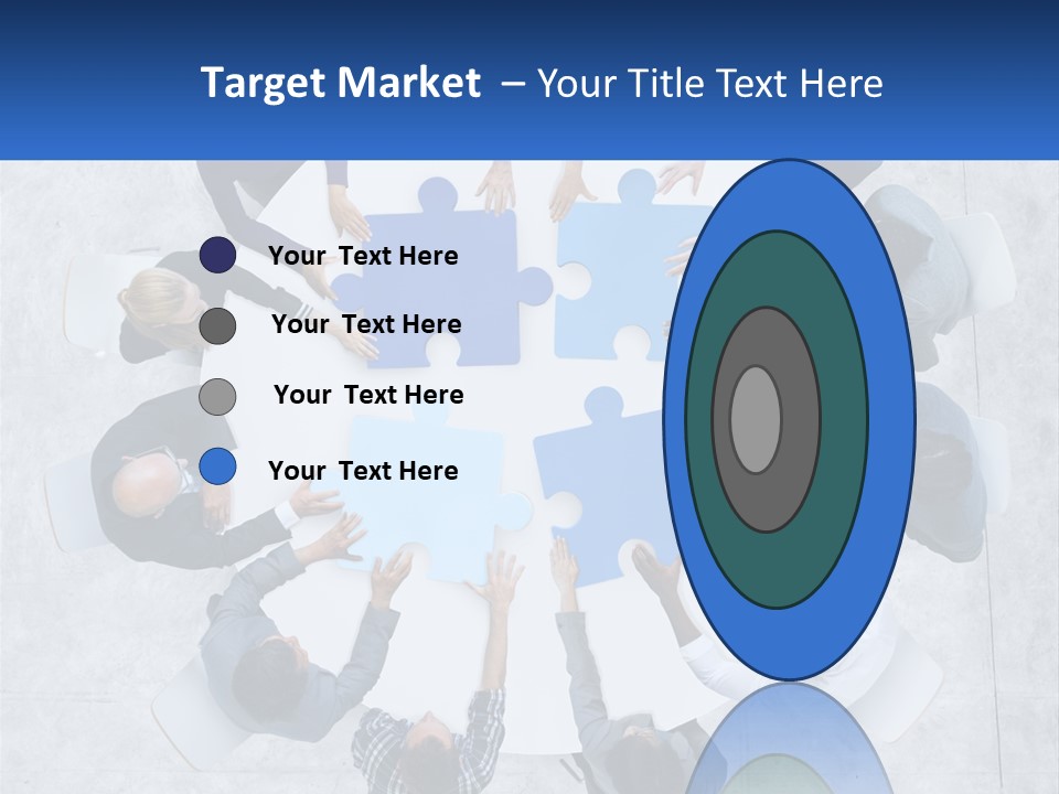 A Group Of People Holding Puzzle Pieces Together PowerPoint Template