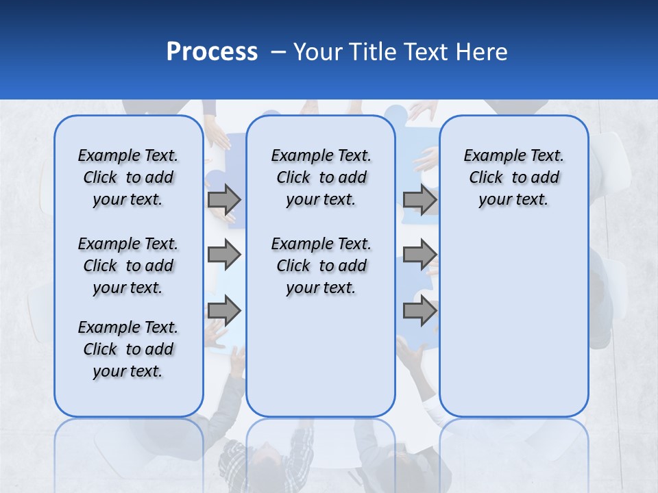 A Group Of People Holding Puzzle Pieces Together PowerPoint Template