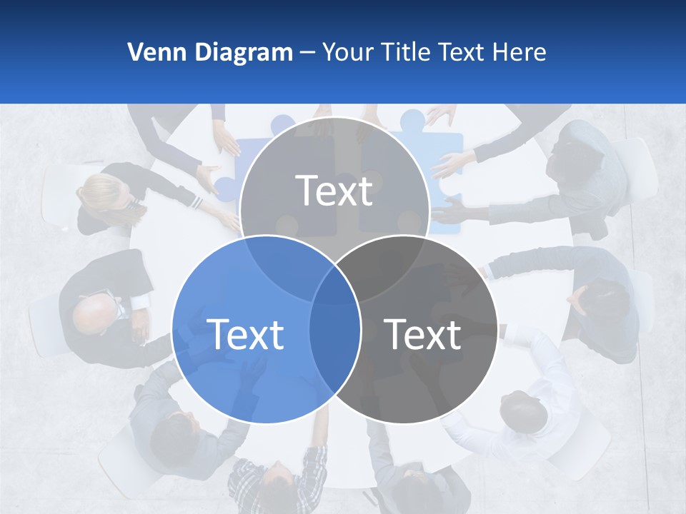 A Group Of People Holding Puzzle Pieces Together PowerPoint Template